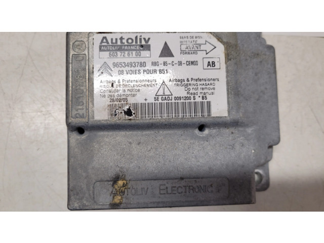 Блок подушек безопасности 9653493780, 603726100 Citroen C4 I