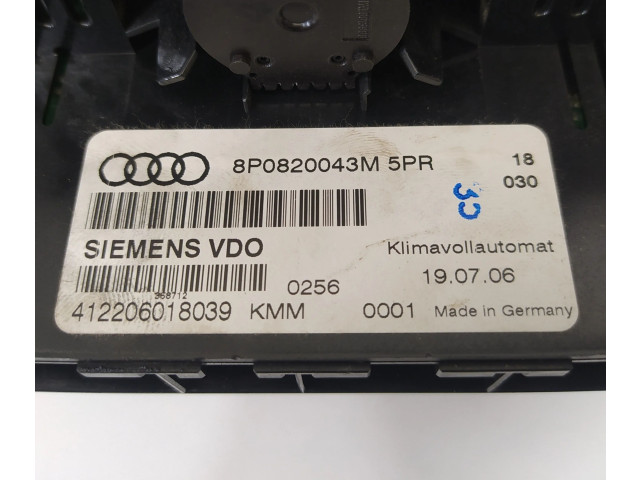 Блок управления климат-контролем 8P0820043M   Audi A3 S3 8P