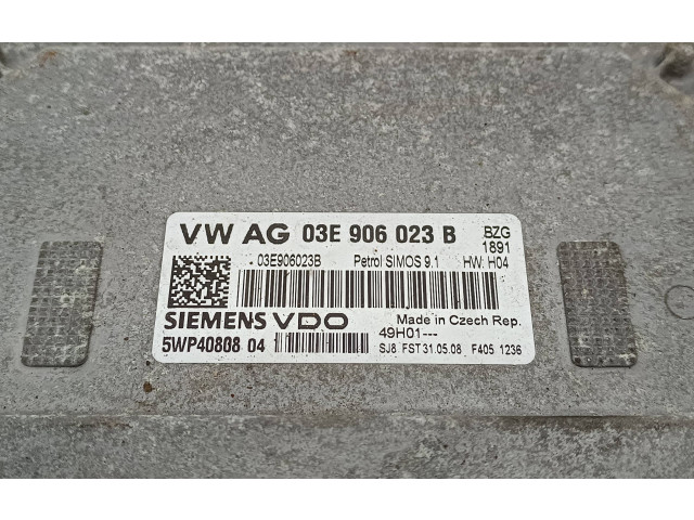 Блок управления двигателя 03E906023B, 5WP4080804 Skoda Fabia Mk2 (5J)