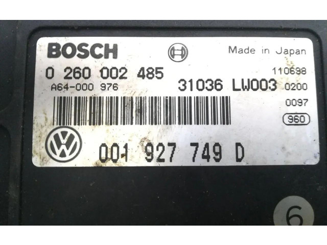 Блок управления коробкой передач 001927749D, 0260002485   Volkswagen Polo III 6N 6N2 6NF