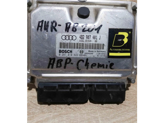 Блок управления двигателем Блок управления 4B2907401J, 0281010822 Audi A6 S6 C5 4B