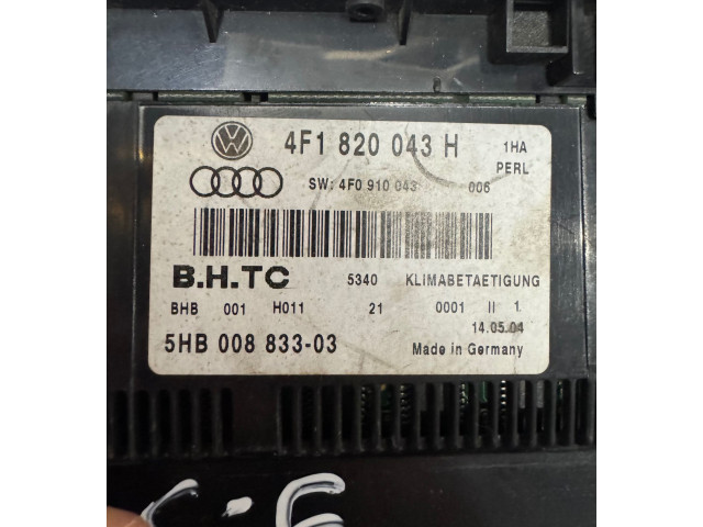 Блок управления климат-контролем 4F1820043H, 4F0910043   Audi A6 S6 C6 4F