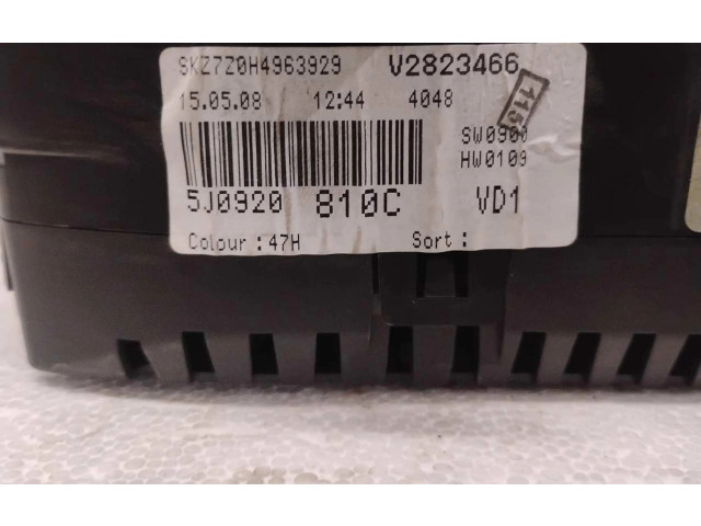Панель приборов 5J0920801C Skoda Fabia Mk2 (5J)