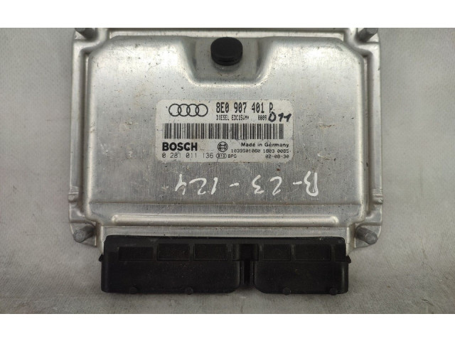 Блок управления двигателя 8E097401P, 0281011136   Audi A6 S6 C5 4B