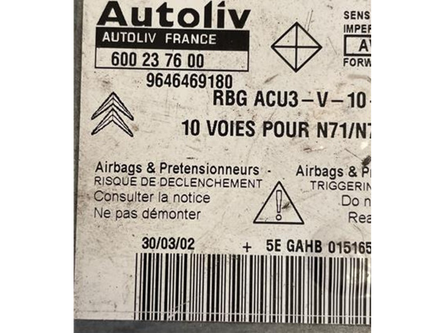 Блок подушек безопасности 9646469180, 9646469180 Citroen Xsara Picasso