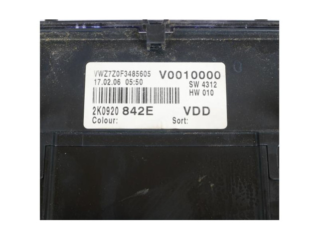 Přístrojová deska Volkswagen Caddy 2004 2K0920842E