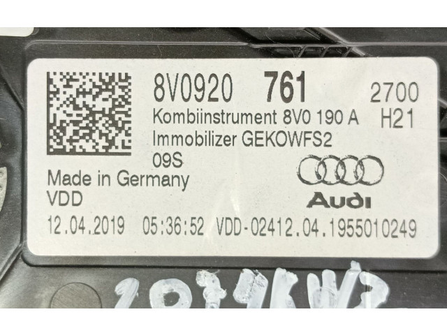 Панель приборов 8V0920761, 8V0190AH21 Audi Q2 -