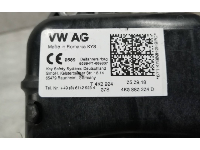 Подушка безопасности пассажира 4K0880204D, 0589P1000867   Audi A6 S6 C8 4K