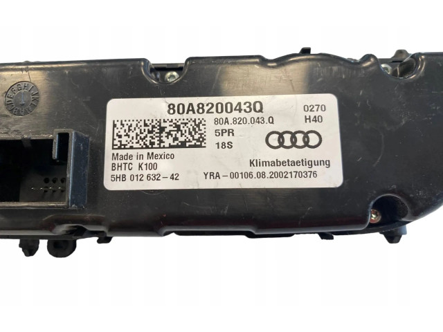 Блок управления климат-контролем 80A820043Q Audi Q5 SQ5