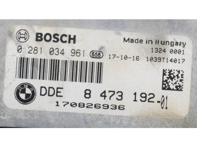 Блок управления двигателя 0281034961, 1708826936   BMW X4 F26