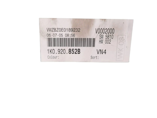 Панель приборов 1K0920852B, V0002000 Volkswagen Golf Plus