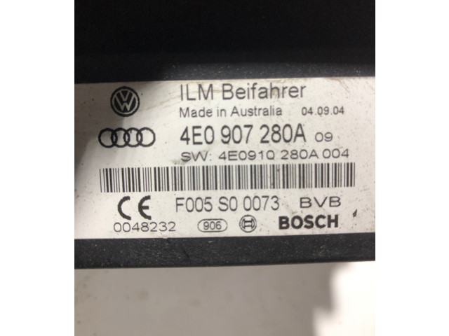 Pojistková skříňka Řídící jednotka BSM 4E0907280A, F005S00073   Audi A8 S8 D3 4E 2004