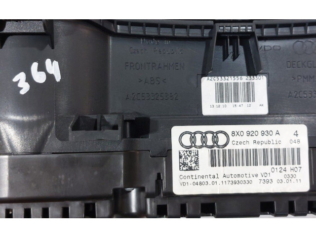 Панель приборов 8X0920930A, 8X0920930A   Audi A1       