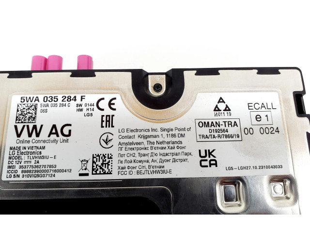 Турбина Tālruņa vadības bloks Skoda Octavia Mk4  5WA035284F, 5WA035284C         