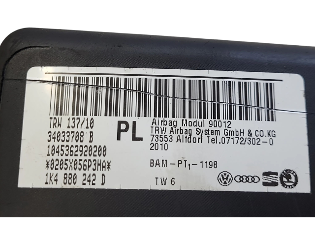 Подушка безопасности в сиденье 1K4880242D, 34033708B   Skoda Octavia Mk2 (1Z)