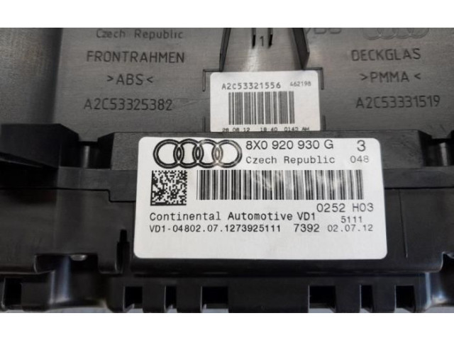 Панель приборов 1273925111, 8X0920930G   Audi A1       