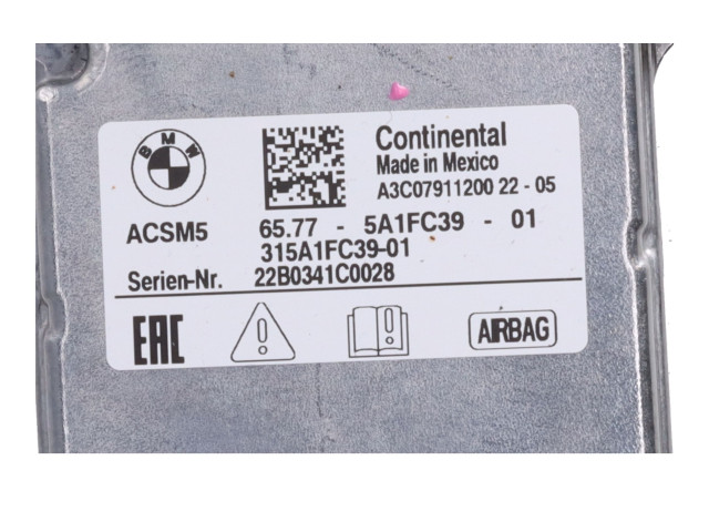 Блок подушек безопасности 5A1FC39 BMW X5 F15