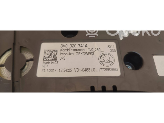 Панель приборов 3V0920741A, 1773963660 Skoda Superb B8 (3V)