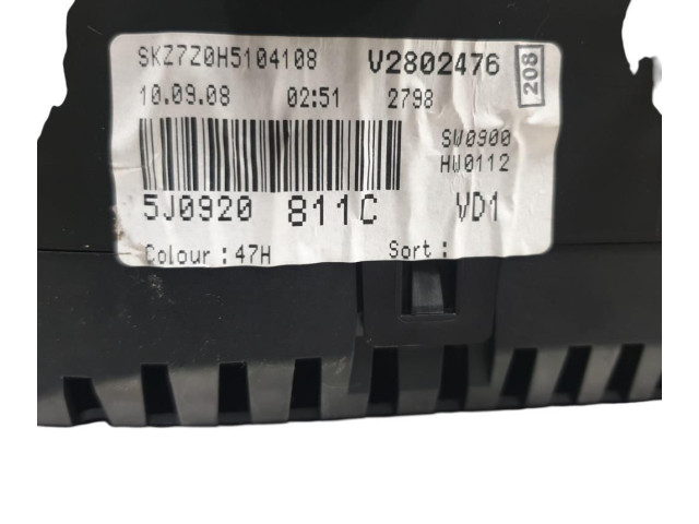 Панель приборов 5J0920811C Skoda Fabia Mk2 (5J)