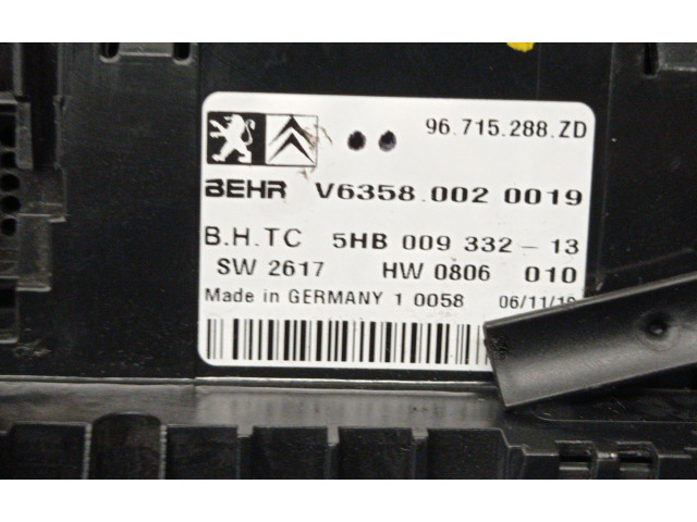 Блок управления климат-контролем 96715288ZD, 6452R9 Citroen C5