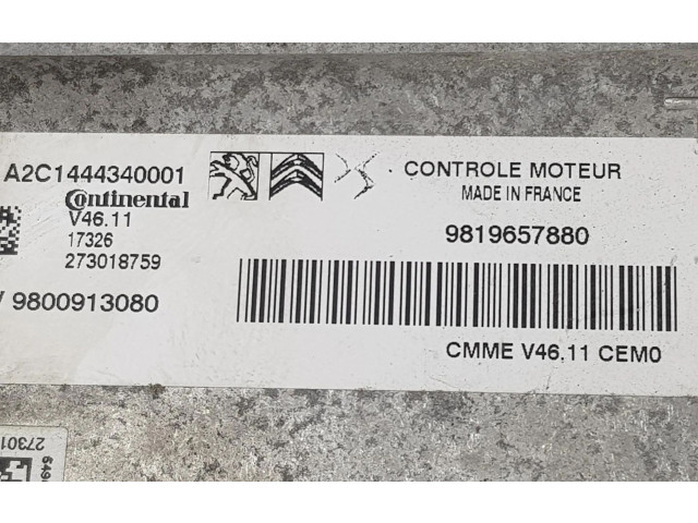 Блок управления двигателя 9819657880   Citroen C3