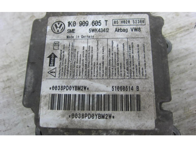 Блок подушек безопасности 1K0909605T, 1K0909605T   Volkswagen Golf Plus