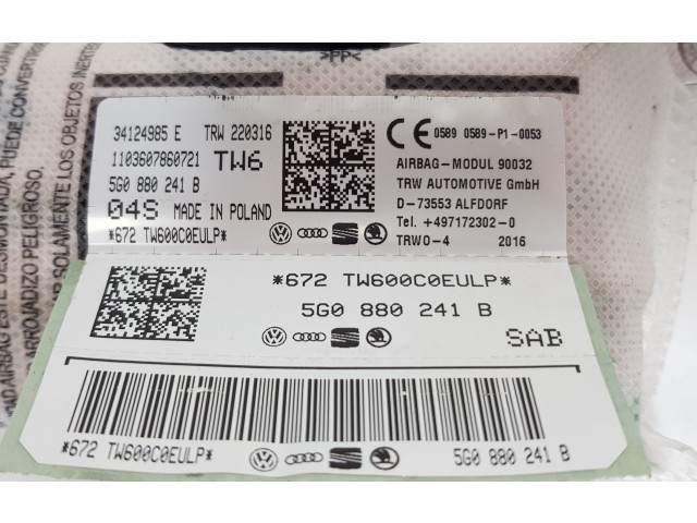 Подушка безопасности двери 5G0880241B, 5G0880241C Volkswagen Golf VII