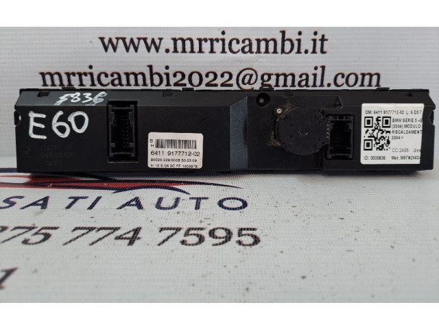 Блок управления климат-контролем 64119177712-02, 64119177712-02 BMW 5 E60 E61