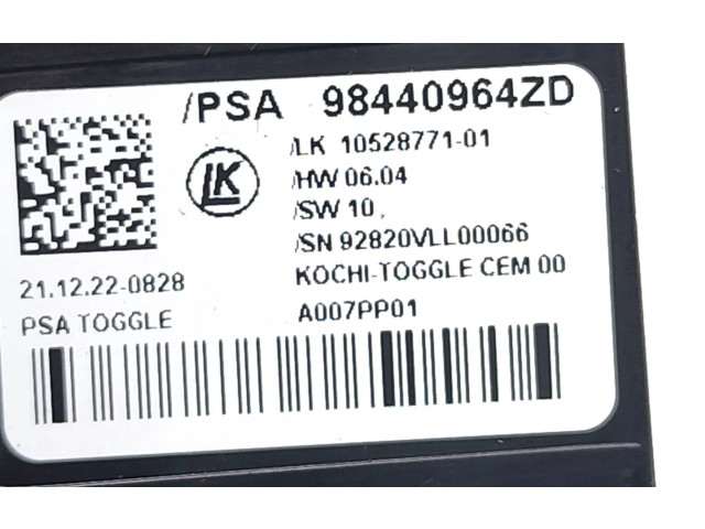 Turbodmychadlo Селектор переключения передач 98440964ZD Opel Mokka B F12XHT(EB2ADTS)