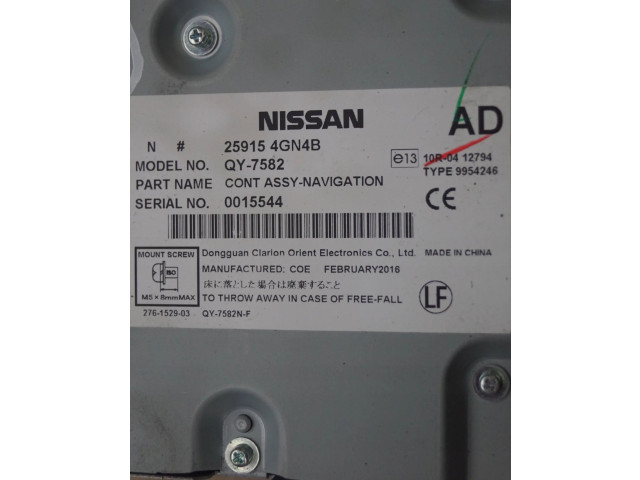 Радио/ проигрыватель CD/DVD / навигация 259154GN4B Infiniti Q60