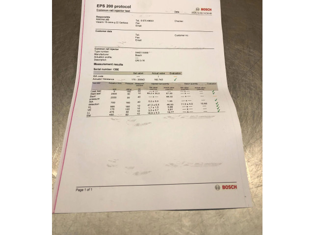 Жиклер (жиклеры) (форсунка (форсунки) A6460701487, 0445115069 Mercedes-Benz Sprinter W906 2006 - 2018 года