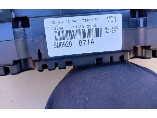 Панель приборов 5M0920871A, 2012R Volkswagen Golf Plus