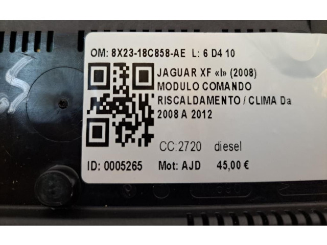 Блок управления климат-контролем 8X23-18C858-AE, 8X23-18C858-AE   Jaguar XF X250