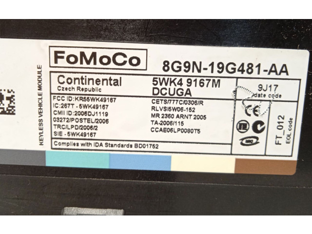 Блок управления дверью 8G9N19G481AA, 5WK49167M Jaguar XF X250