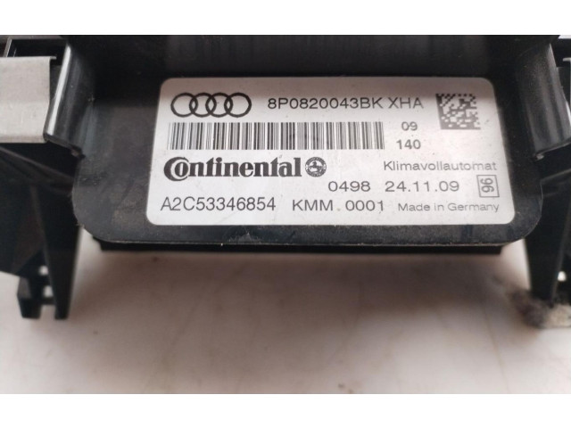 Блок управления климат-контролем 8P0820043BK   Audi A3 S3 8P