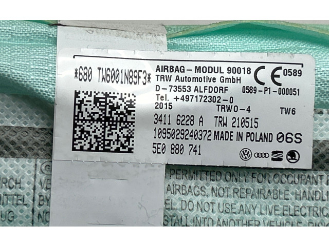Боковая подушка безопасности 5E0880741, 34116228A Skoda Octavia Mk3 (5E)