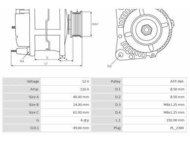 Генератор CA2137, 3EFFE Audi A3 S3 8P
