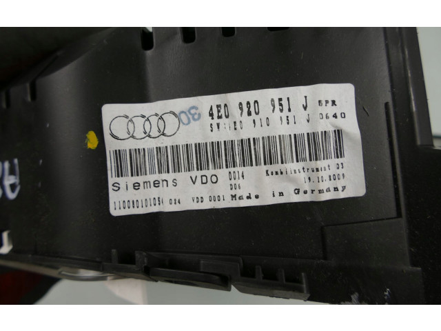 Přístrojová deska Audi A8 S8 D3 4E 2010 4E0920951J