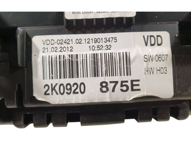 Přístrojová deska  Volkswagen Caddy 2016 2K0920875E  