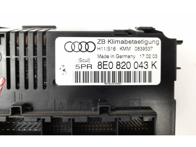 Блок управления климат-контролем 8E0820043K Audi A4 Allroad