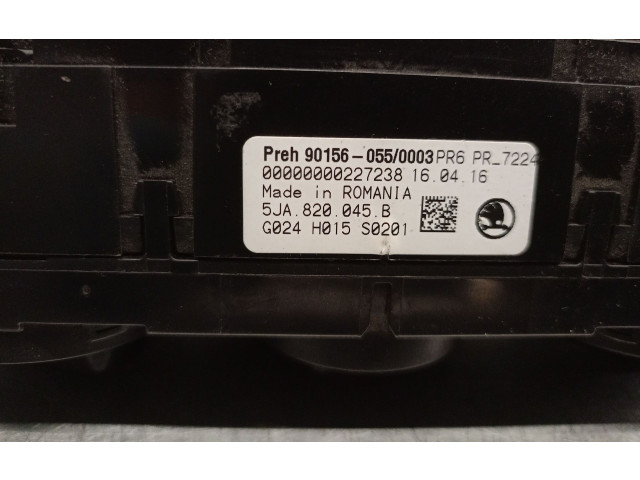 Модуль блока управления кондиционером 5JA820045B, 5JA820045C Skoda Rapid (NH)