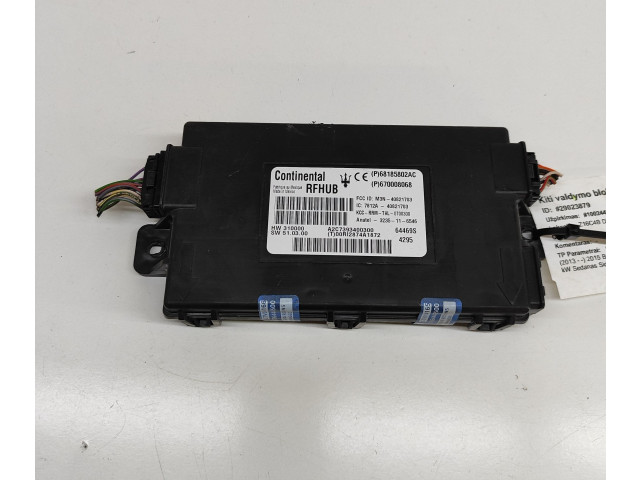 Турбина Блок управления центрального замка Maserati Ghibli  670008068, 68185802AC   для двигателя F160AM      