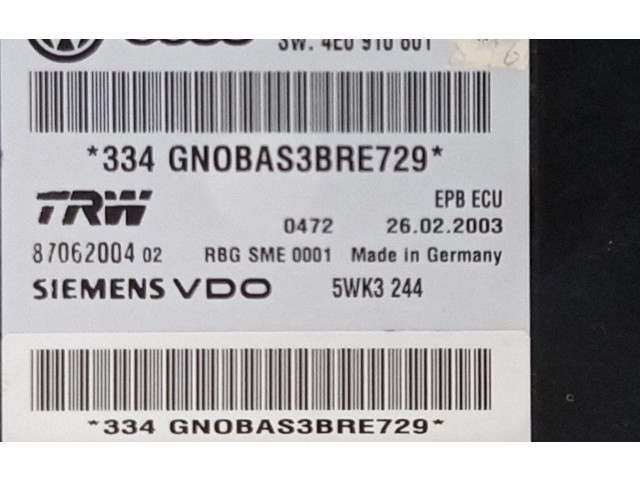 Řídící jednotka 4E0907801 Audi A8 S8 D3 4E 2003