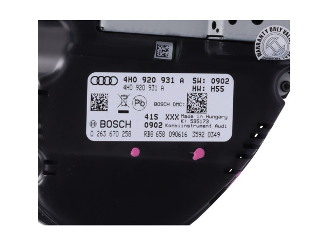 Přístrojová deska  Audi A8 S8 D4 4H 2017 4H0920931A  