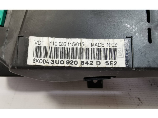 Панель приборов 110080115015, 3U0920842D Skoda Superb B5 (3U)