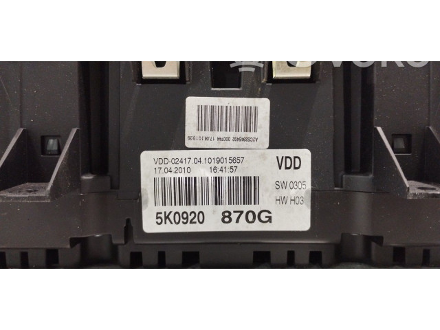 Панель приборов 5K0920870G Volkswagen Golf VI