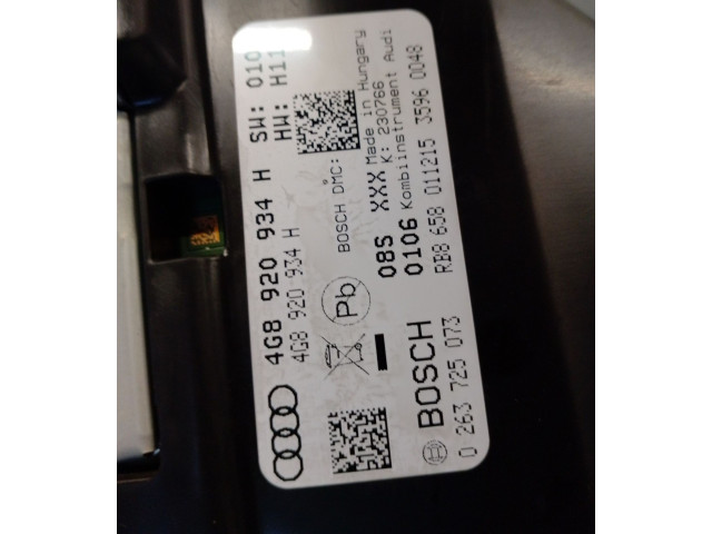 Přístrojová deska Audi A6 C7 2015 4G8920934H, 0263725073