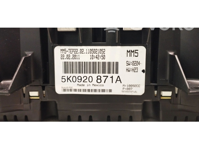 Панель приборов 5K0920871A   Volkswagen Golf VI       