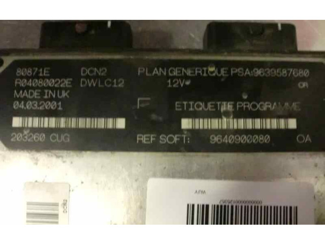 Блок управления двигателя 9639587680, 80871E   Peugeot 306
