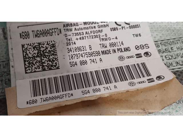 Боковая подушка безопасности 5G4880741E   Volkswagen Golf VII